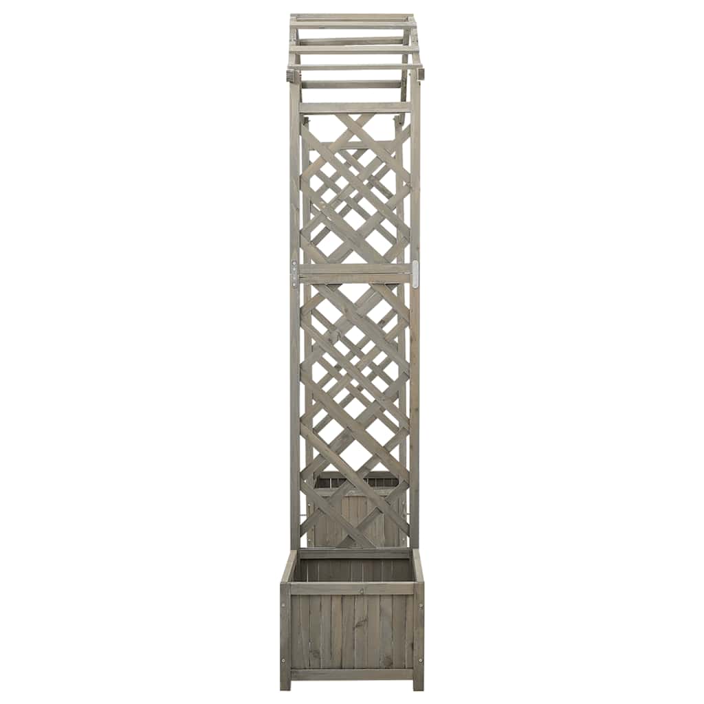 Garden Pergola with Planter Grey Solid Firwood
