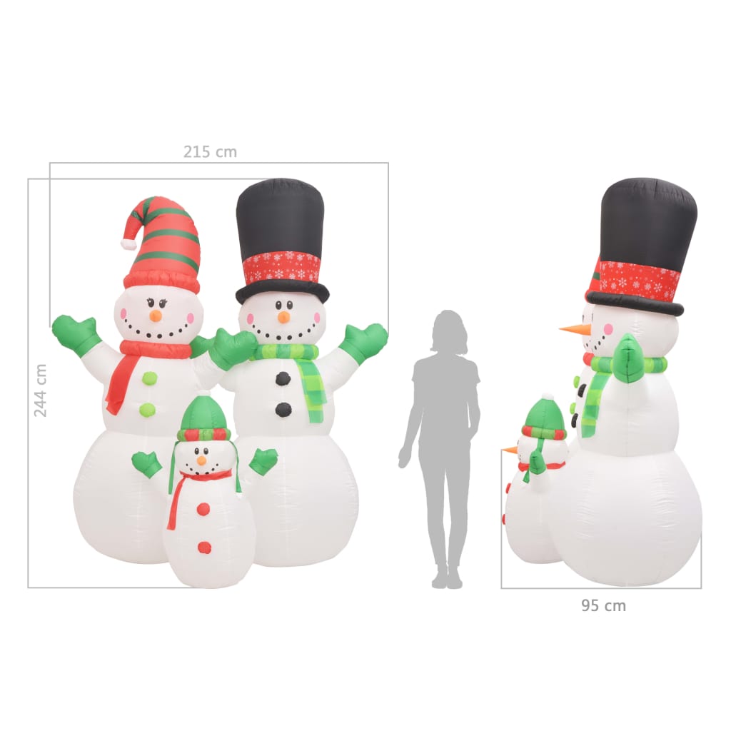 Christmas Inflatable Snowmen Family LED IP44 240 cm