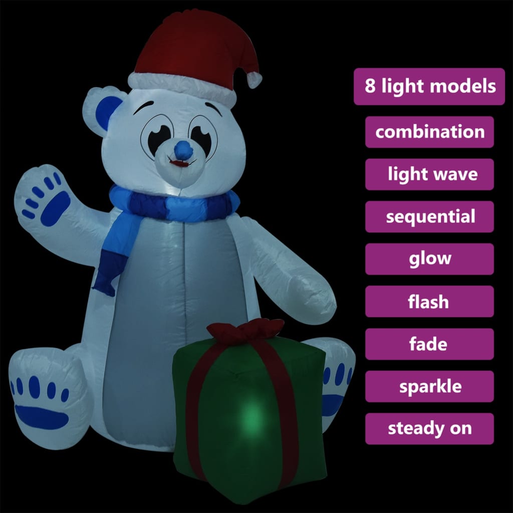 Christmas Inflatable Polar Bear LED Indoor and Outdoor 2.4 m