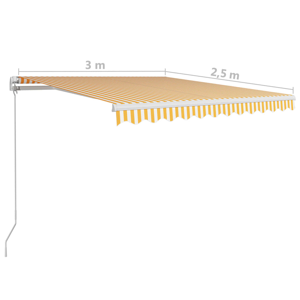 Manual Retractable Awning 300x250 cm Yellow and White