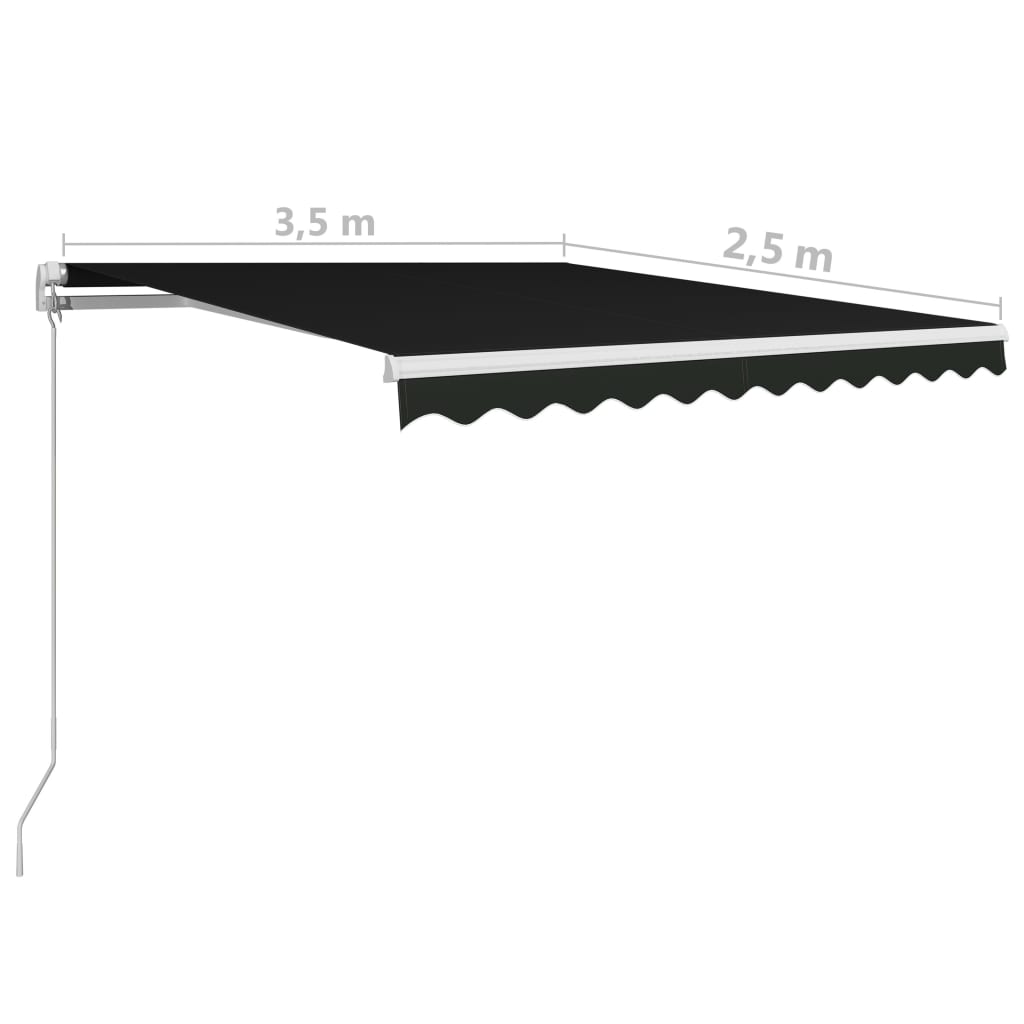 Manual Retractable Awning 350x250 cm Anthracite