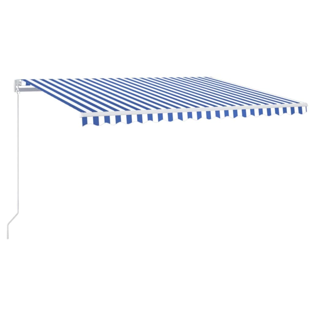 Manual Retractable Awning 400x300 cm Blue and White