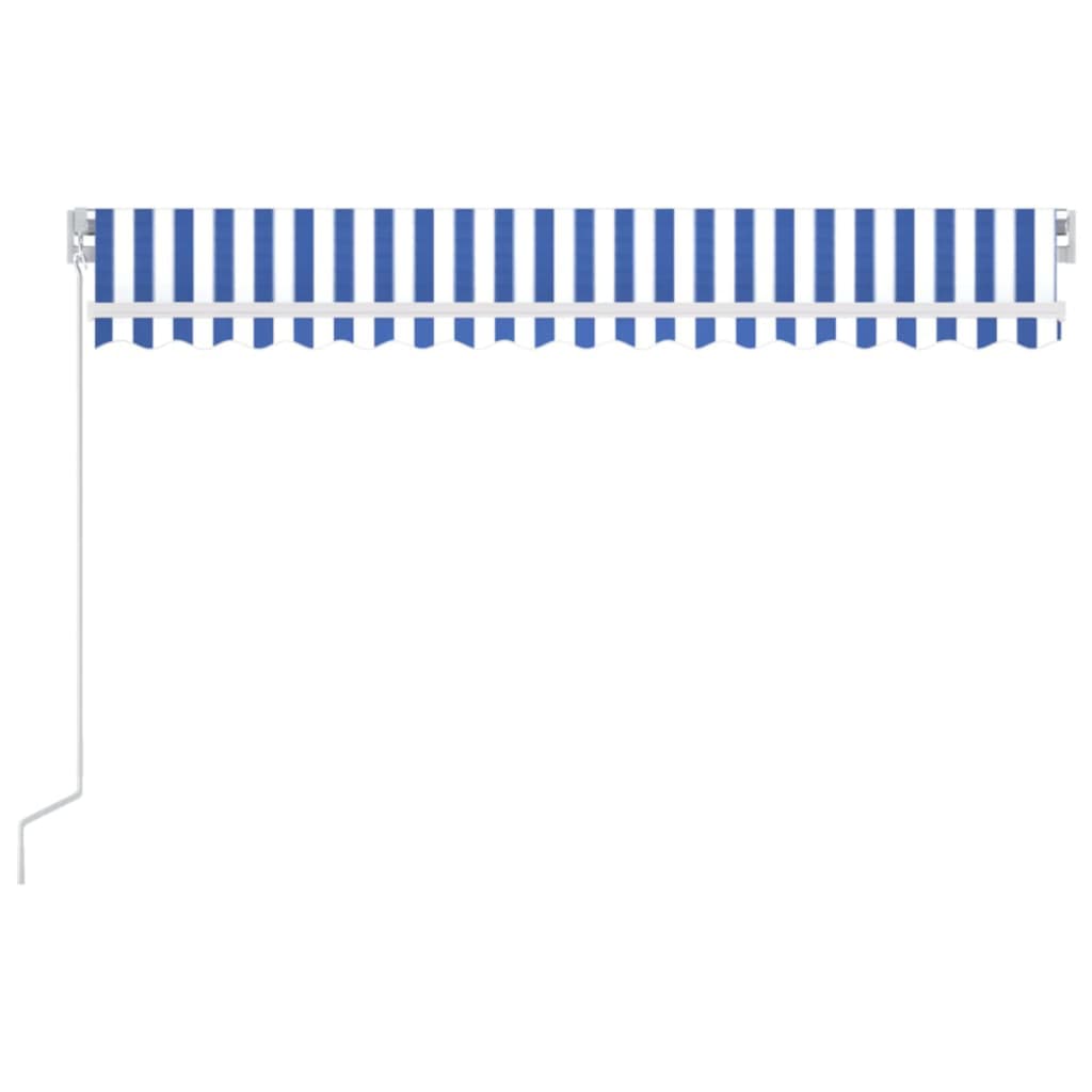 Manual Retractable Awning 400x300 cm Blue and White