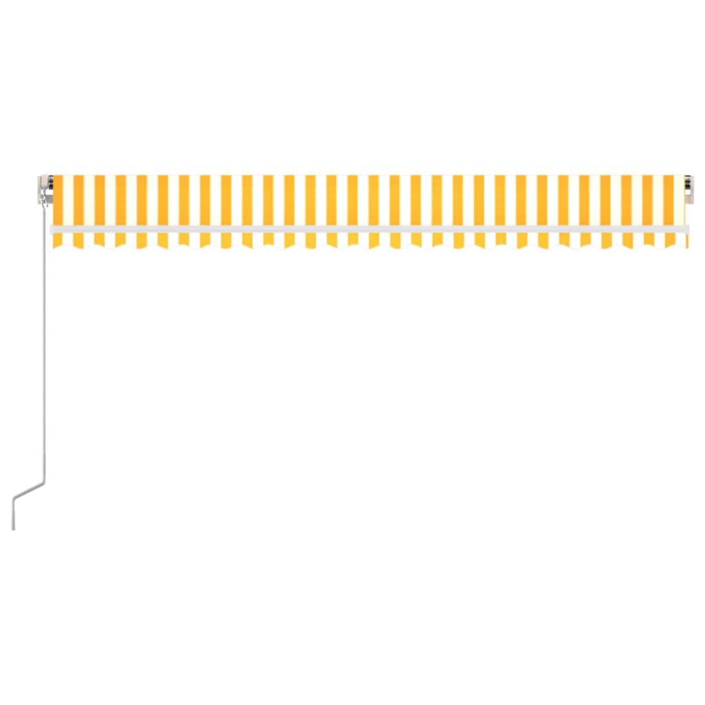 Manual Retractable Awning 500x300 cm Yellow and White (313193+313176)