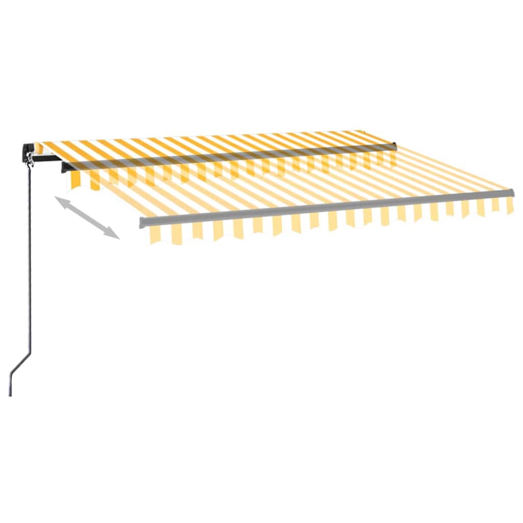 Manual Retractable Awning 350x250 cm Yellow and White