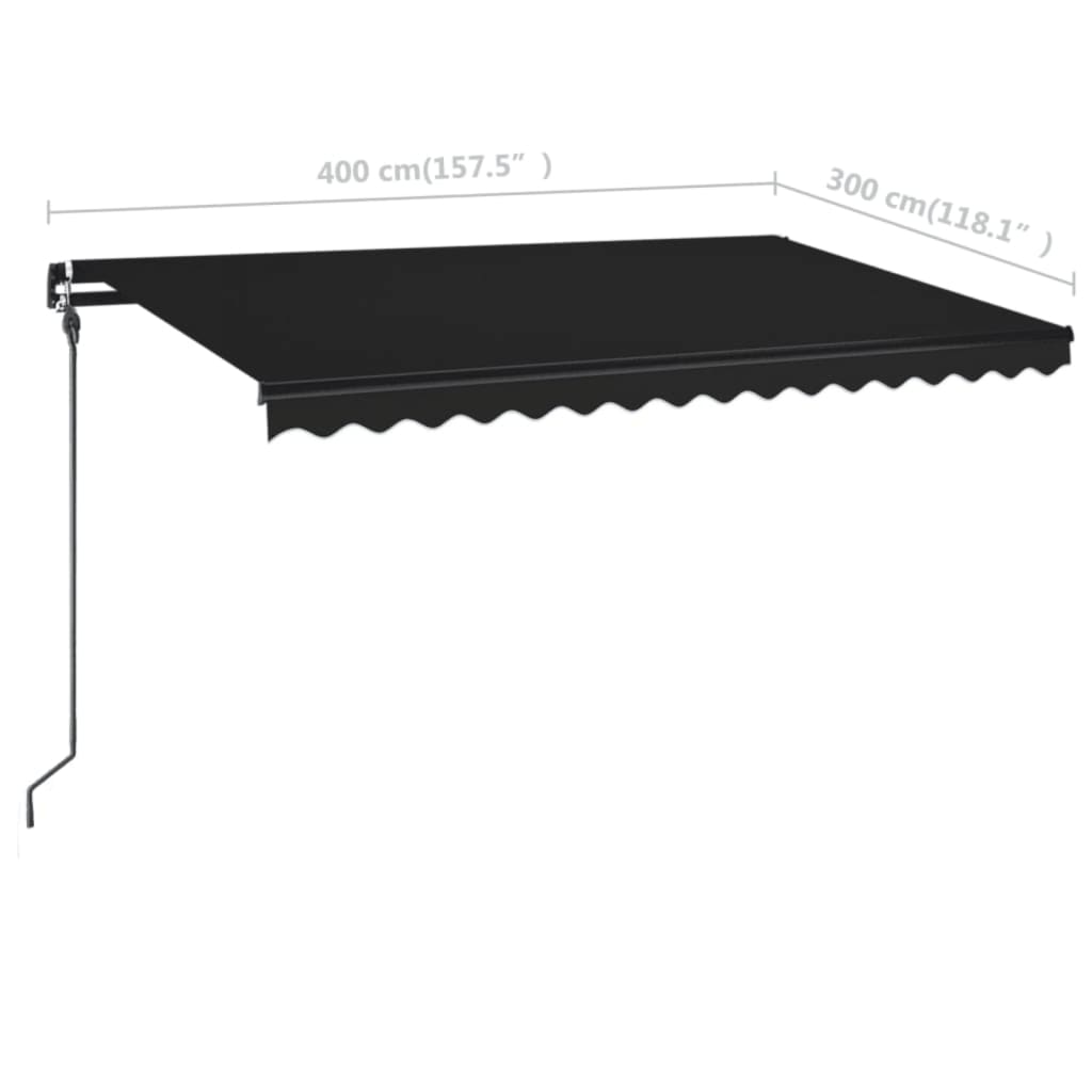 Manual Retractable Awning 400x300 cm Anthracite