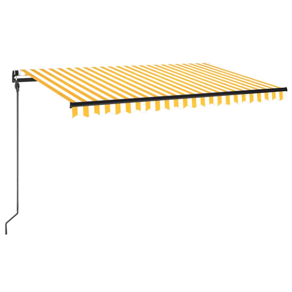 Manual Retractable Awning 450x300 cm Yellow and White