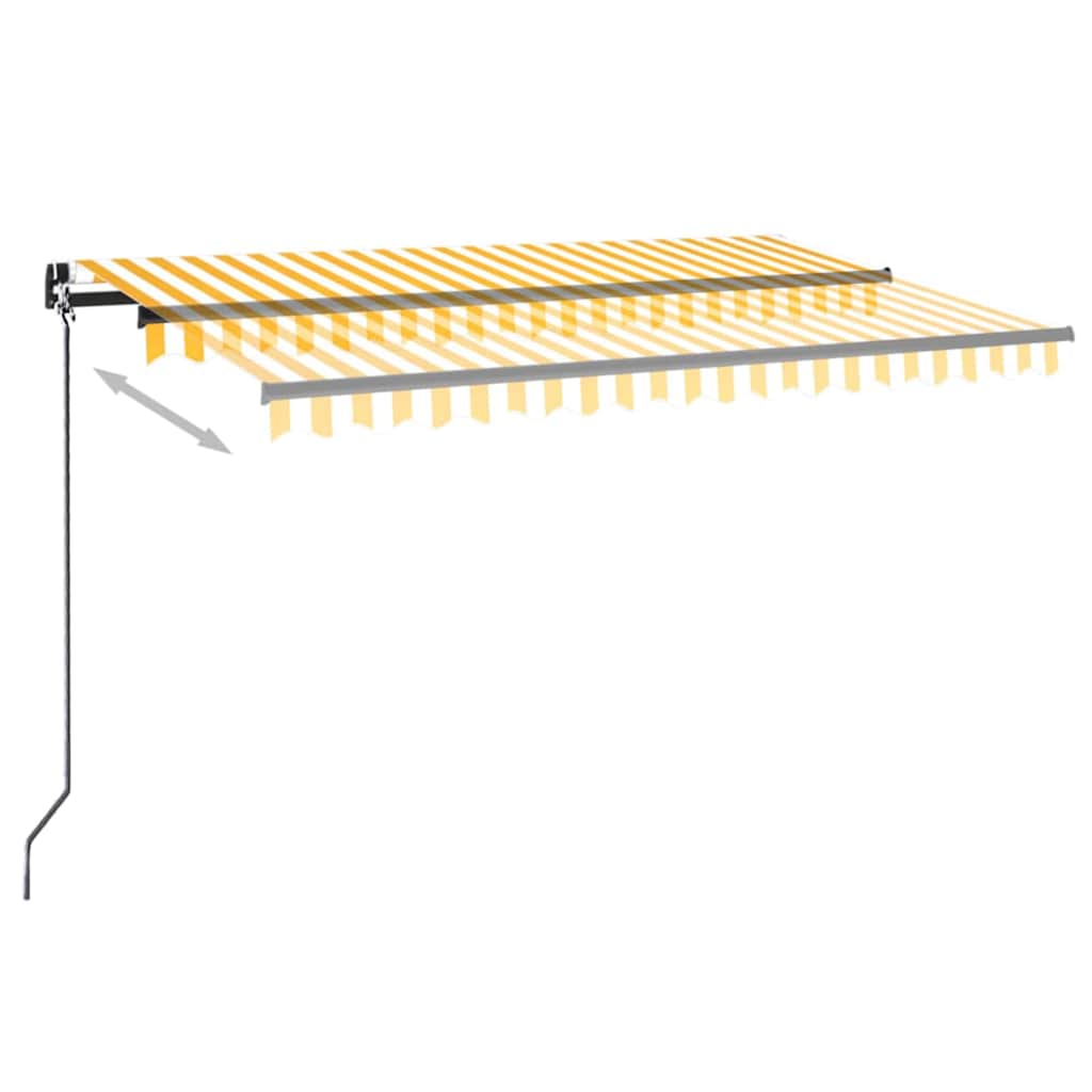 Manual Retractable Awning 450x300 cm Yellow and White