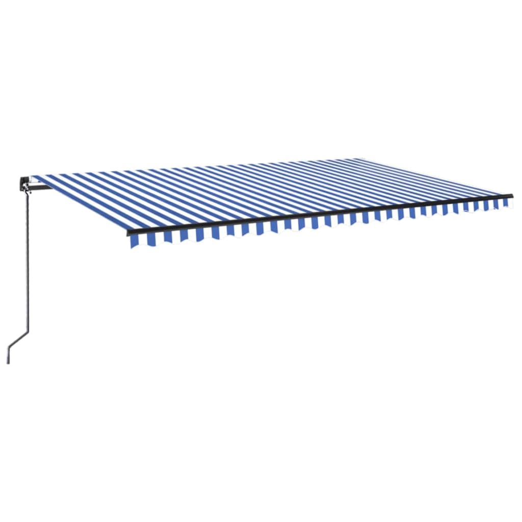 Manual Retractable Awning 500x300 cm Blue and White