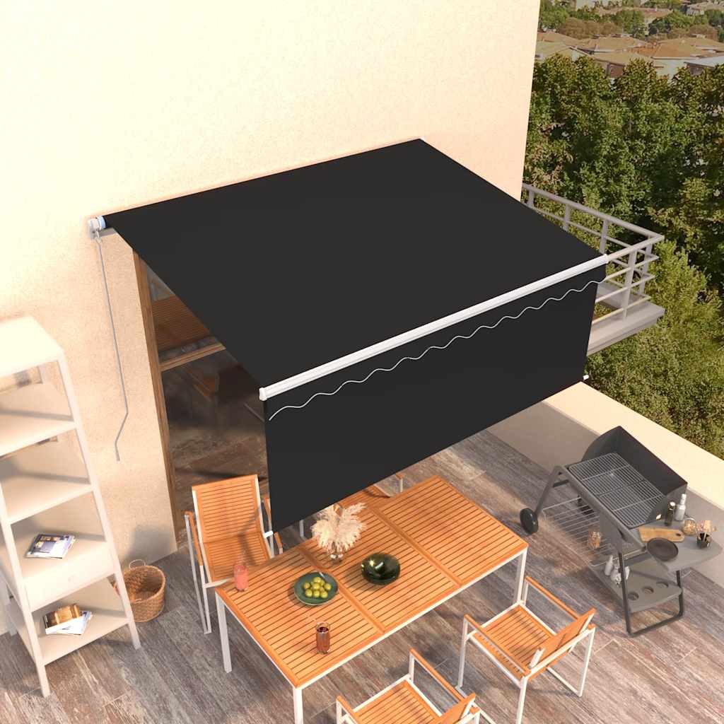 Manual Retractable Awning with Blind 3.5x2.5m Anthracite
