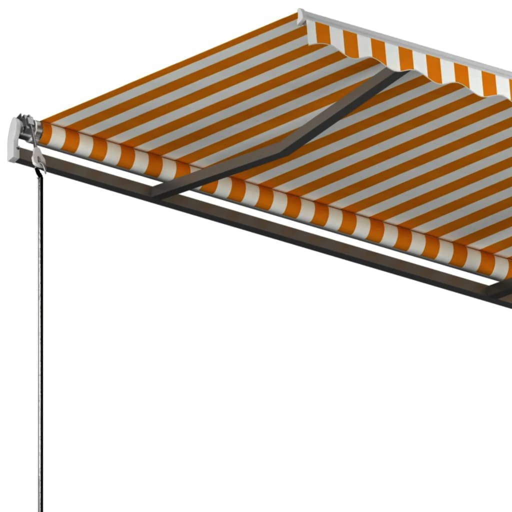 Freestanding Manual Retractable Awning 300x250 cm Yellow/White