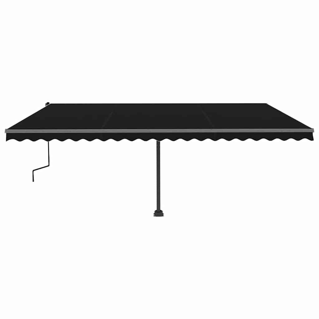 Manual Retractable Awning with LED 500x300 cm Anthracite