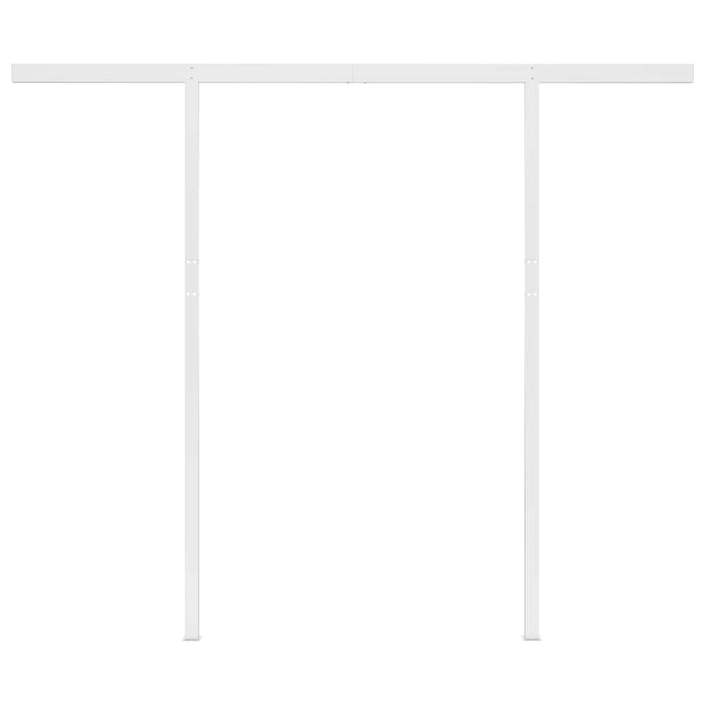 Manual Retractable Awning with Posts 3x2,5 m Blue and White
