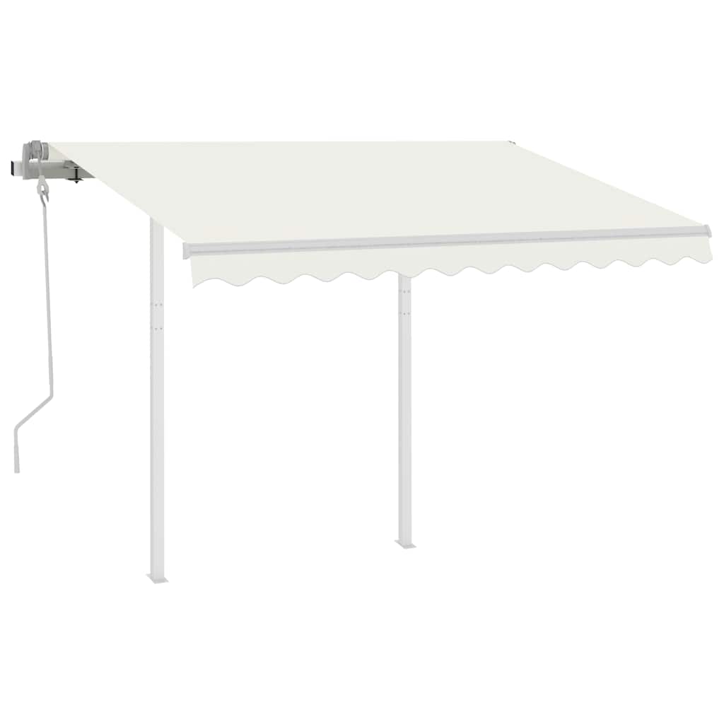 Manual Retractable Awning with Posts 3,5x2,5 m Cream