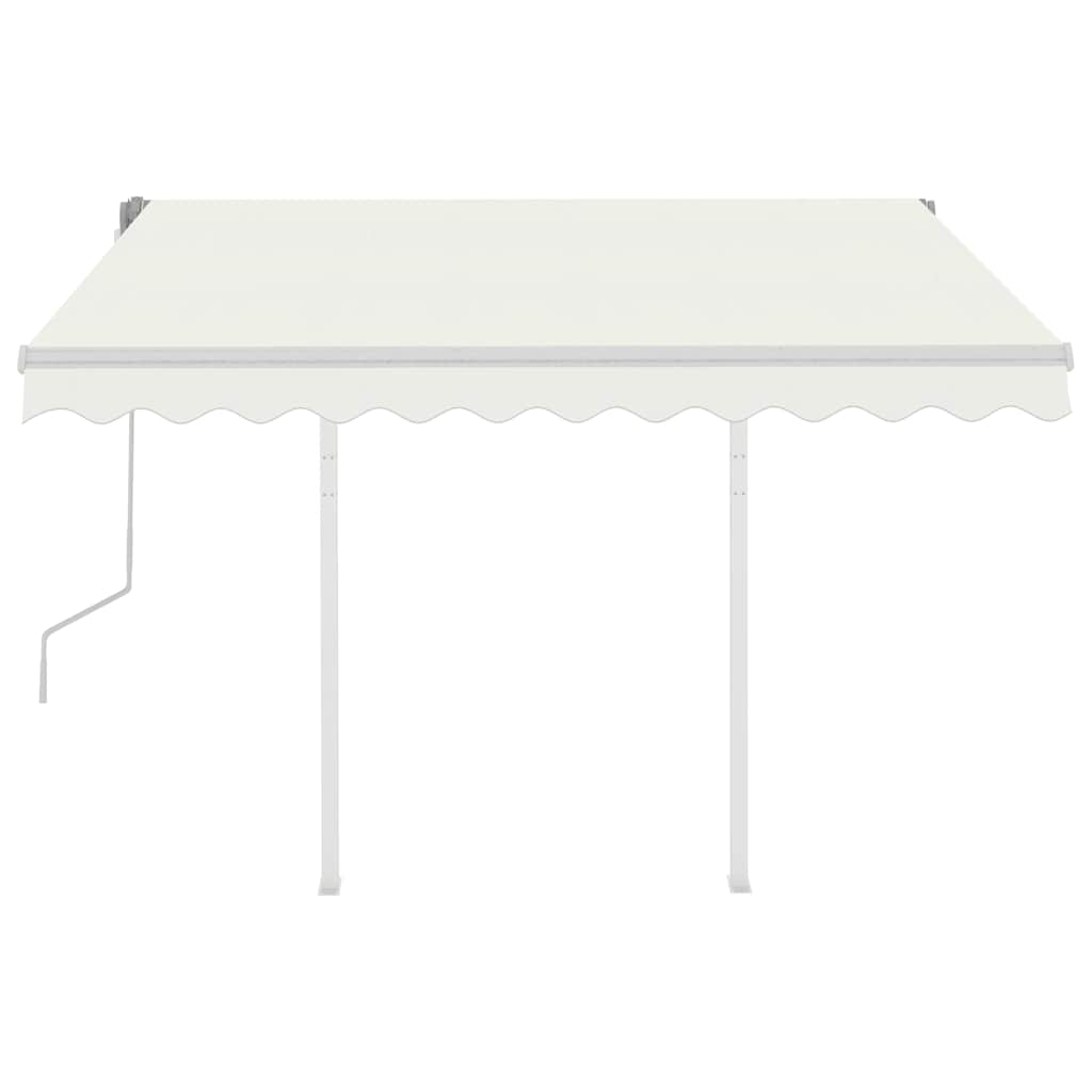 Manual Retractable Awning with Posts 3,5x2,5 m Cream
