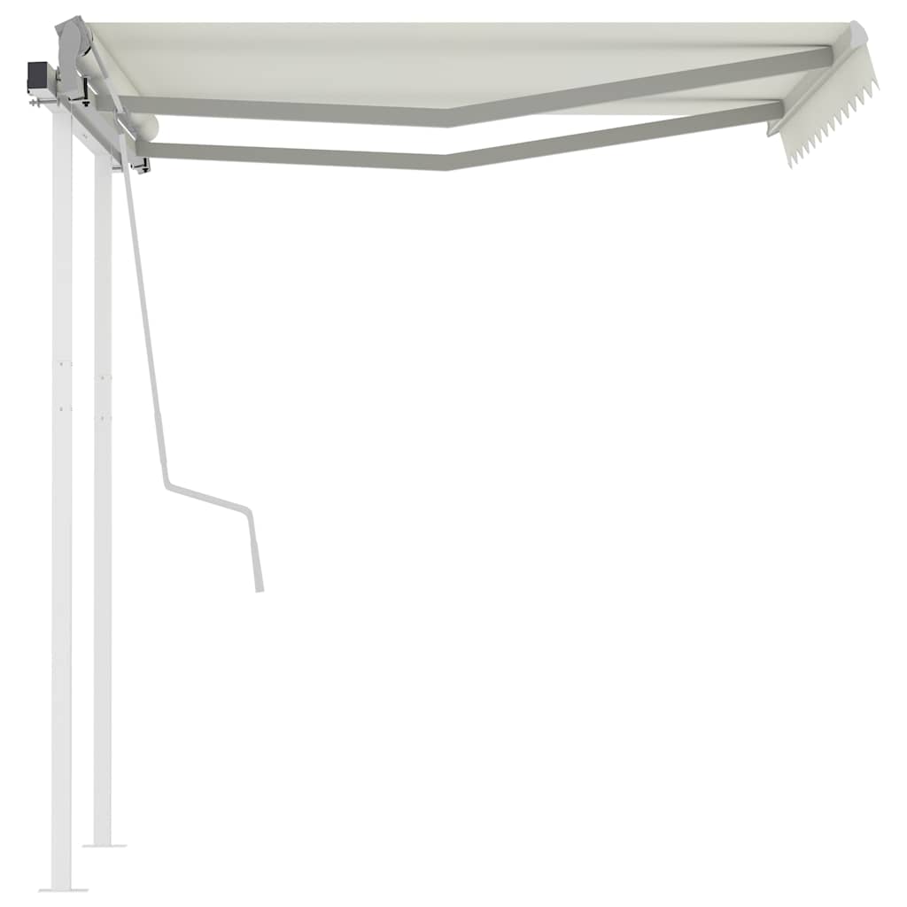 Manual Retractable Awning with Posts 3,5x2,5 m Cream