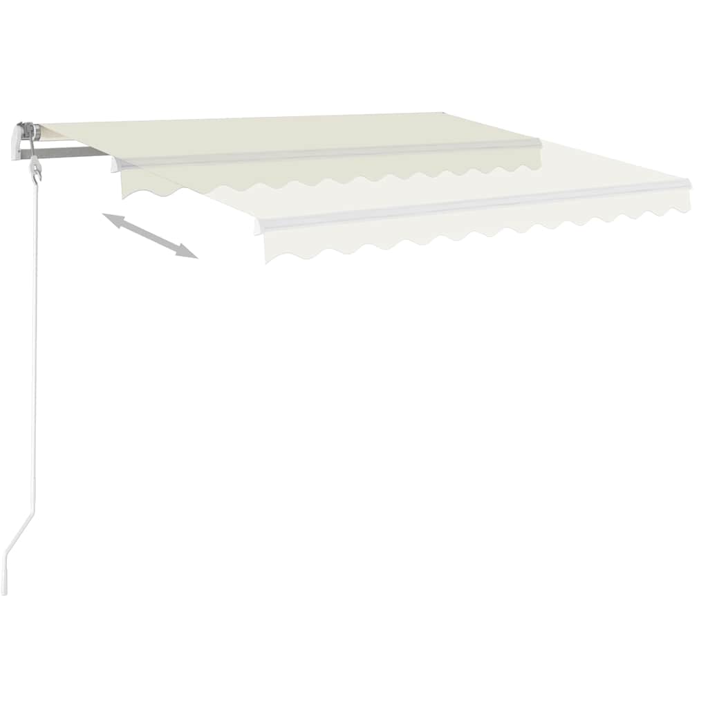 Manual Retractable Awning with Posts 3,5x2,5 m Cream