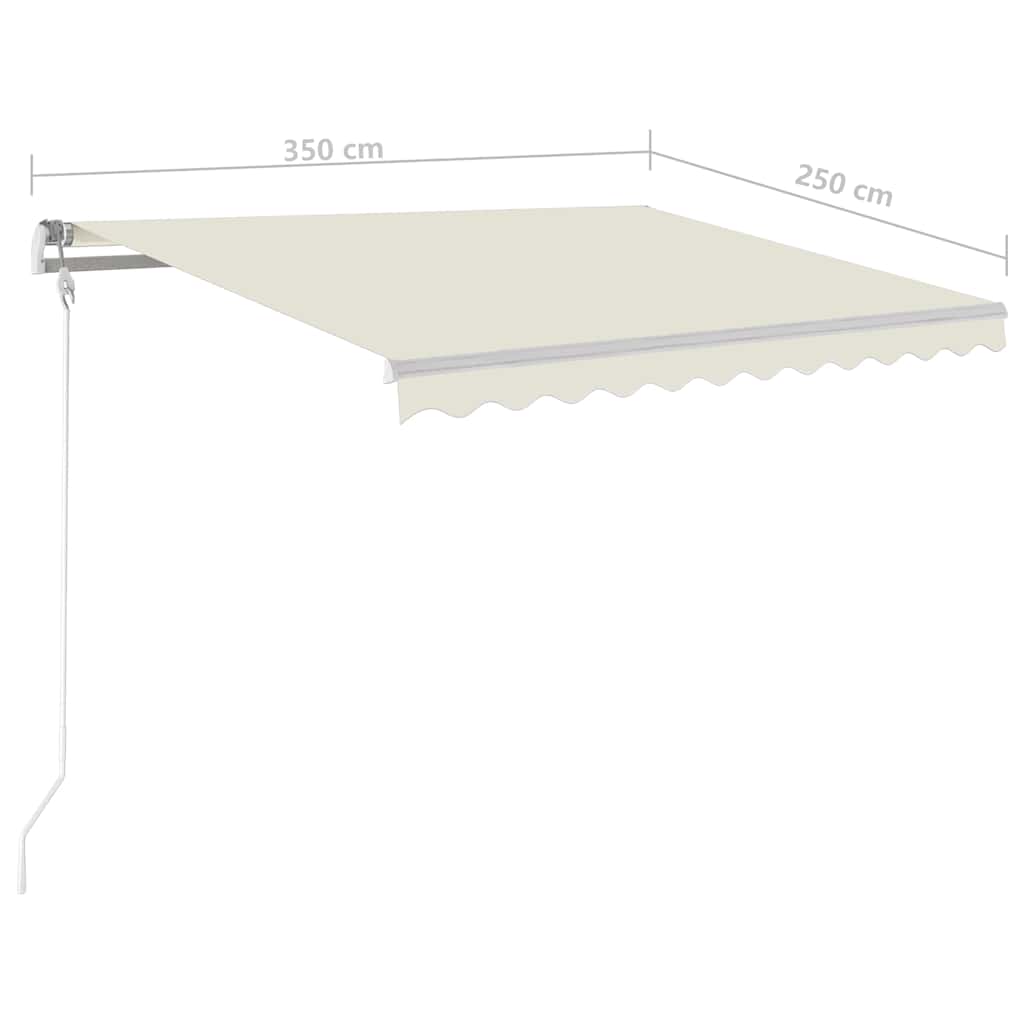 Manual Retractable Awning with Posts 3,5x2,5 m Cream