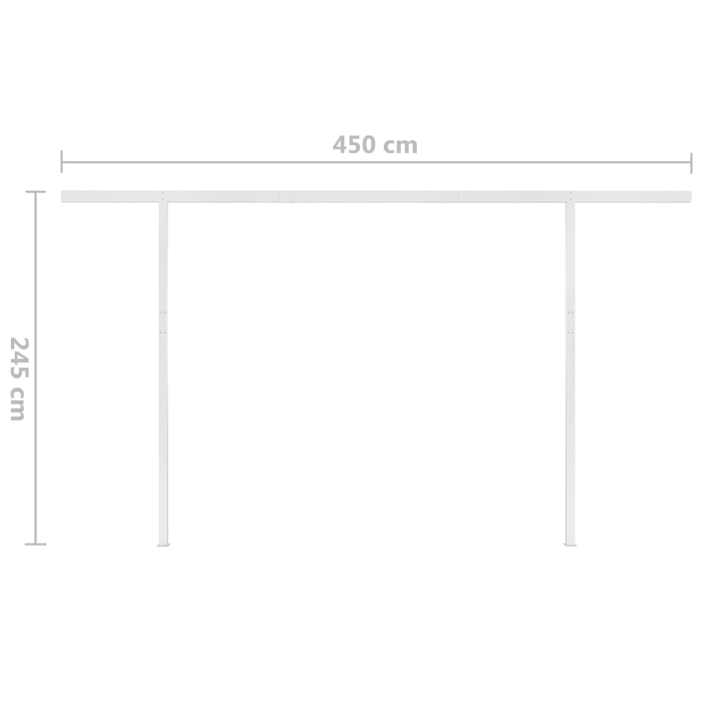 Manual Retractable Awning with Posts 4.5x3 m Yellow and White