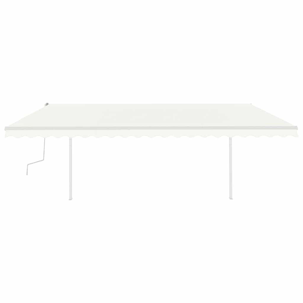 Manual Retractable Awning with Posts 5x3 m Cream (313193+313169+315094)