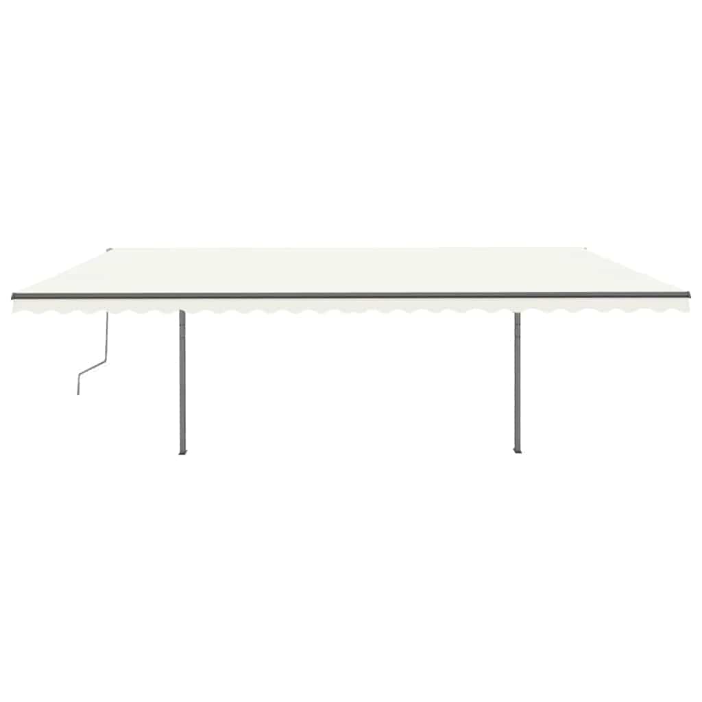 Manual Retractable Awning with Posts 3.5x2.5 m Cream