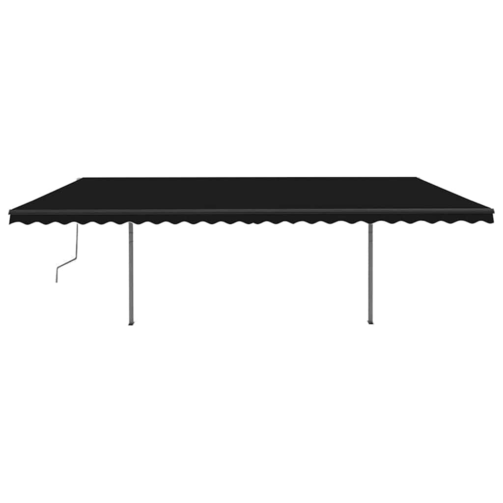 Manual Retractable Awning with Posts 3.5x2.5 m Anthracite