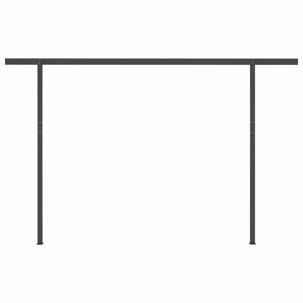 Manual Retractable Awning with Posts 4x3 m Cream