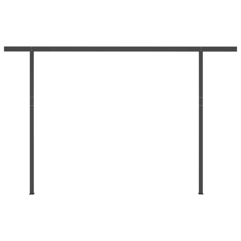 Manual Retractable Awning with Posts 4.5x3 m Anthracite