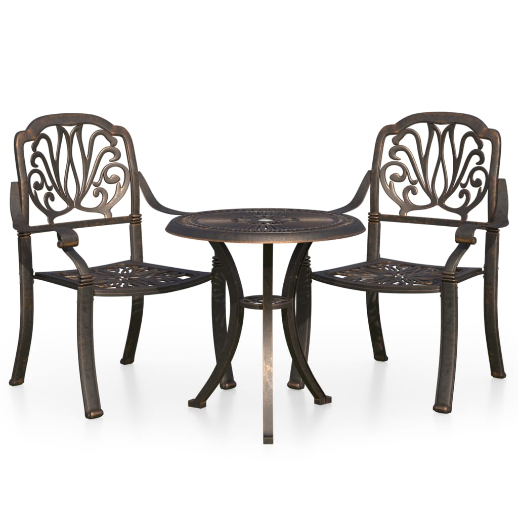 3 Piece Bistro Set Cast Aluminium Bronze