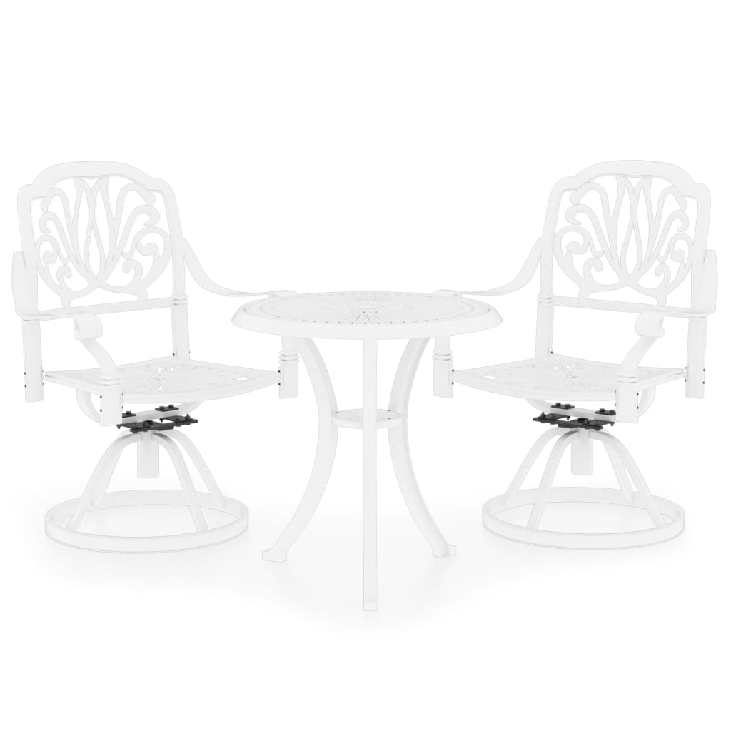 3 Piece Bistro Set Cast Aluminium White