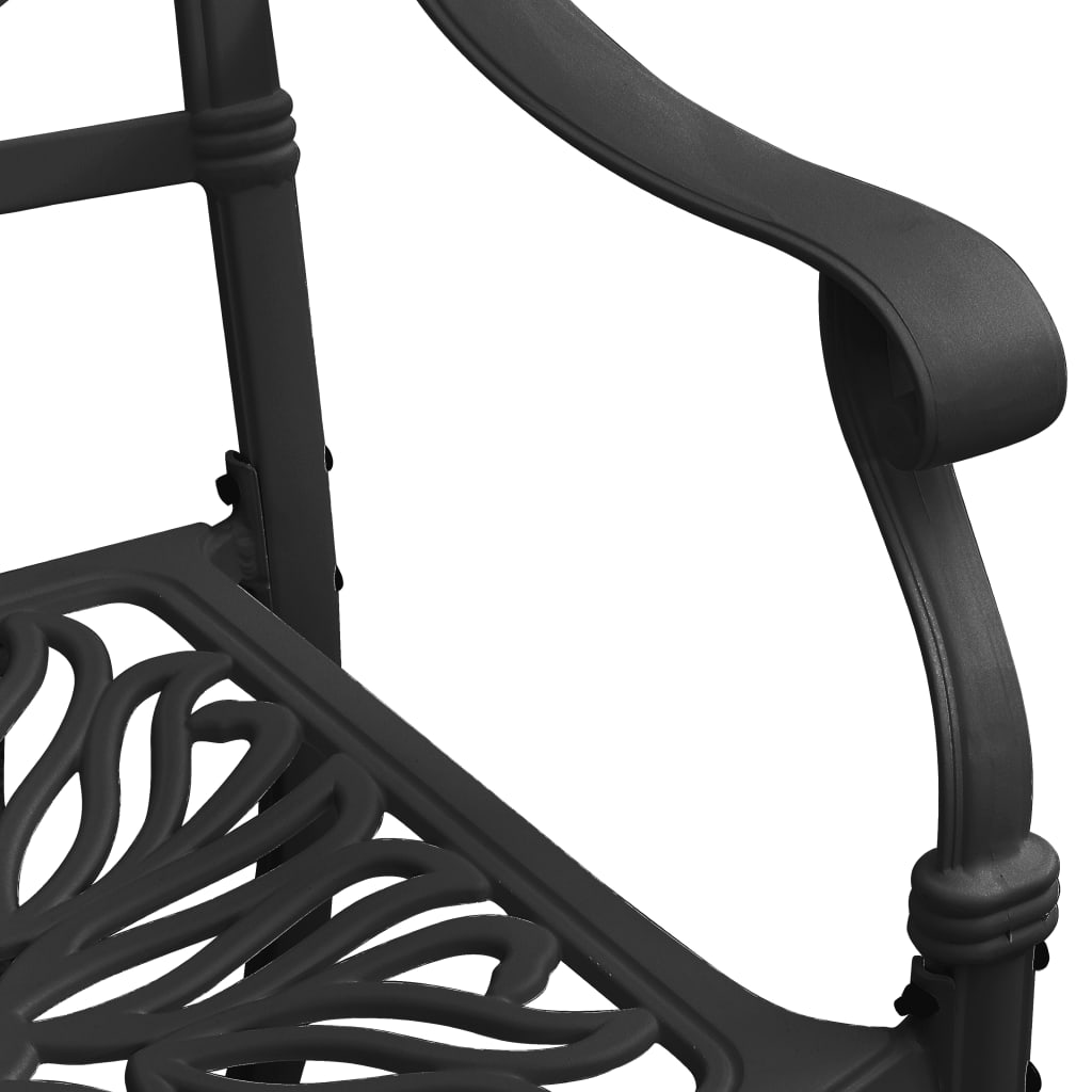 5 Piece Bistro Set Cast Aluminium Black