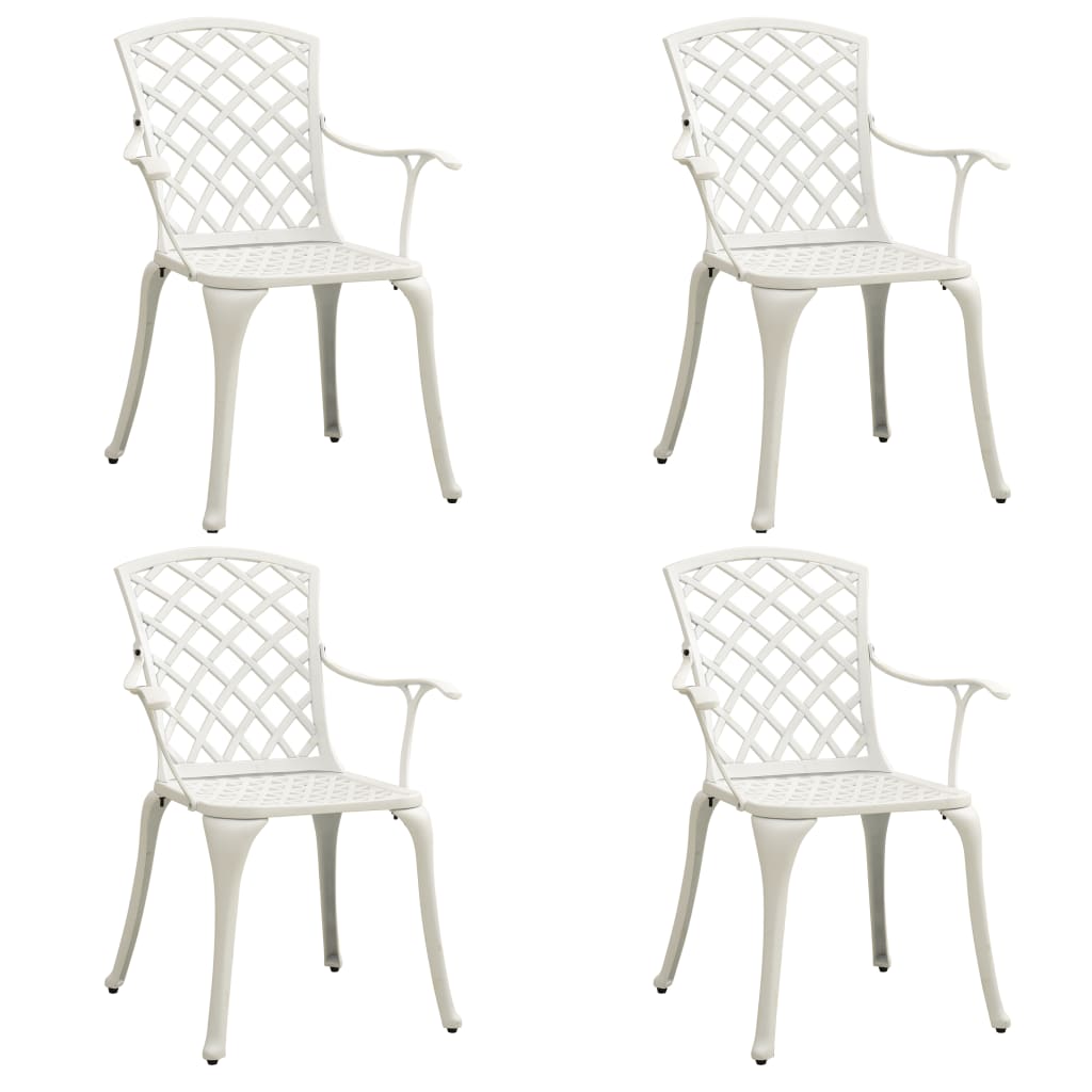5 Piece Bistro Set Cast Aluminium White
