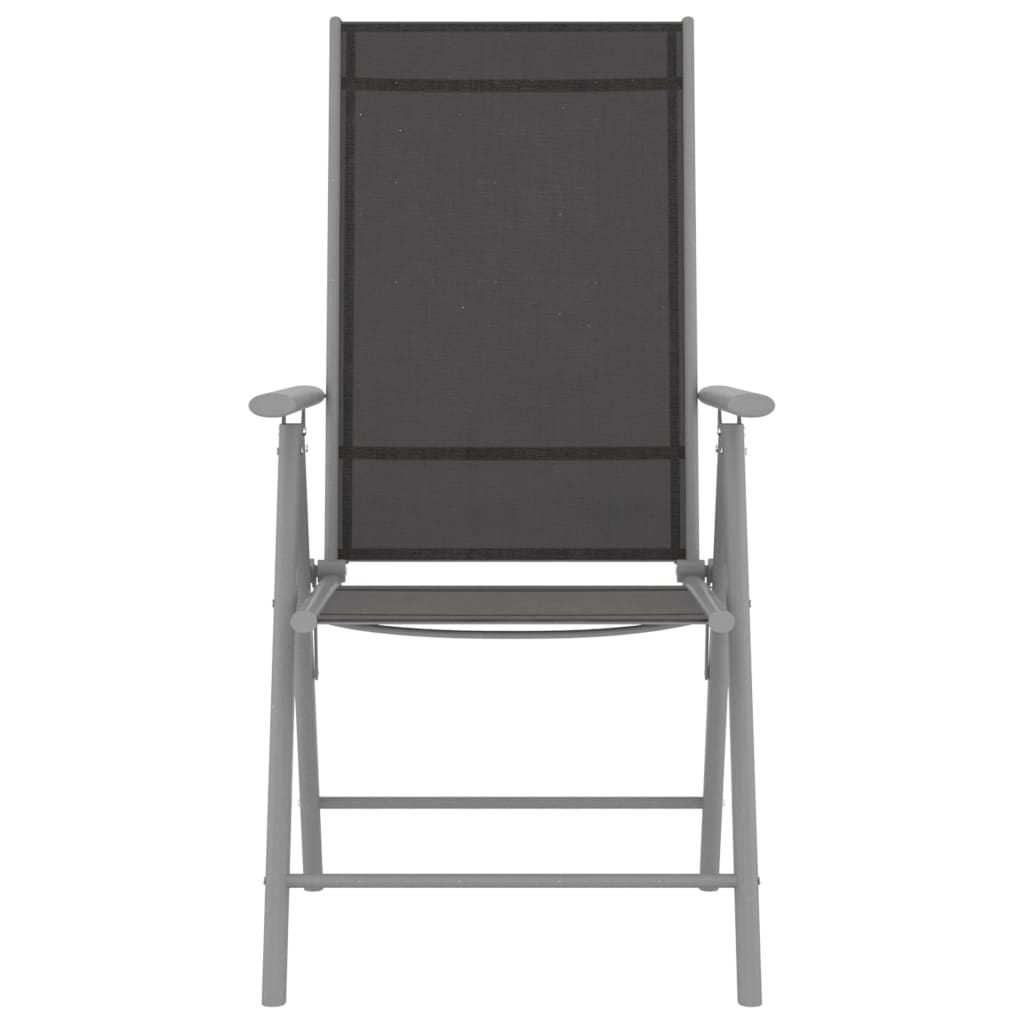 7 Piece Garden Dining Set Aluminium Silver and Black