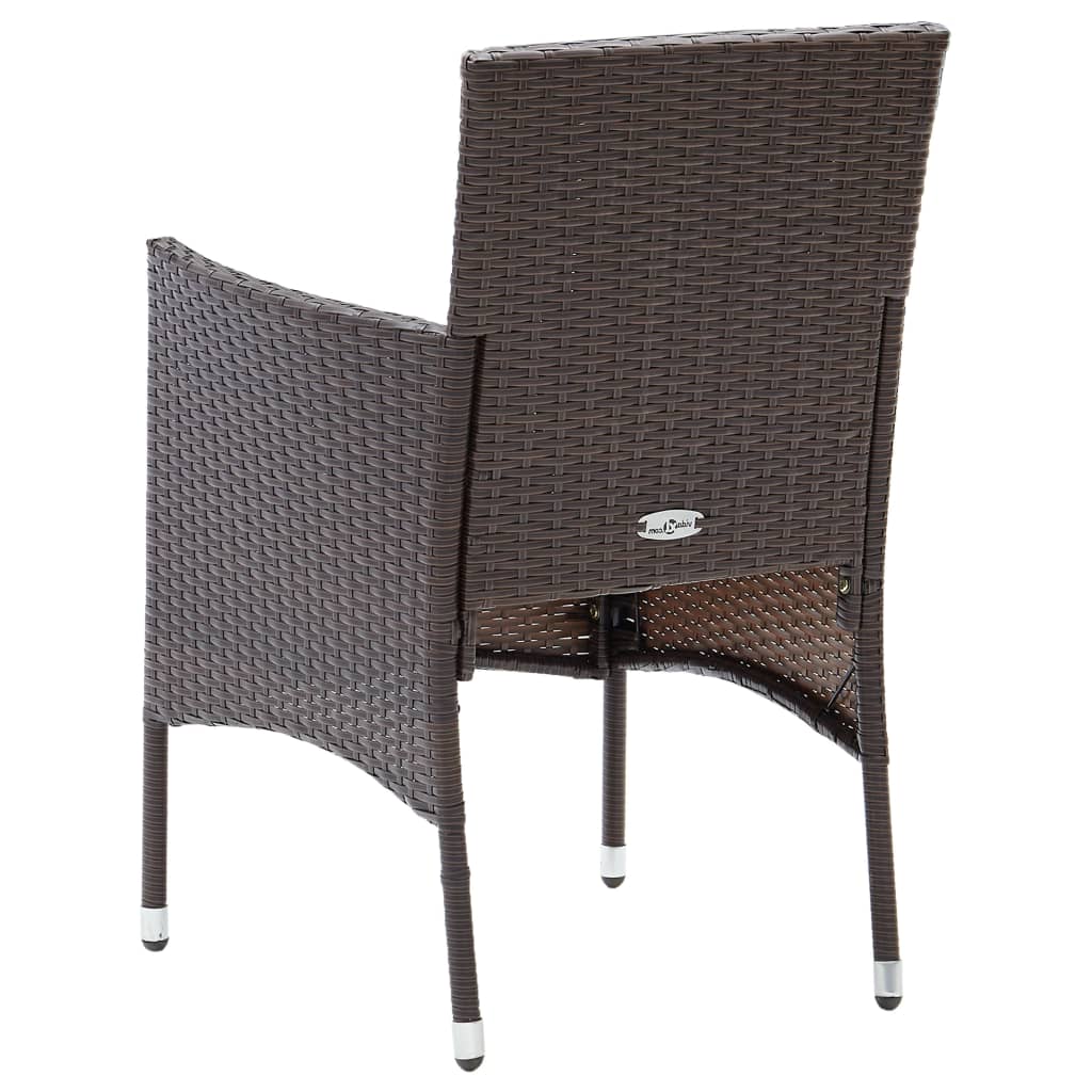 5 Piece Garden Dining Set Brown