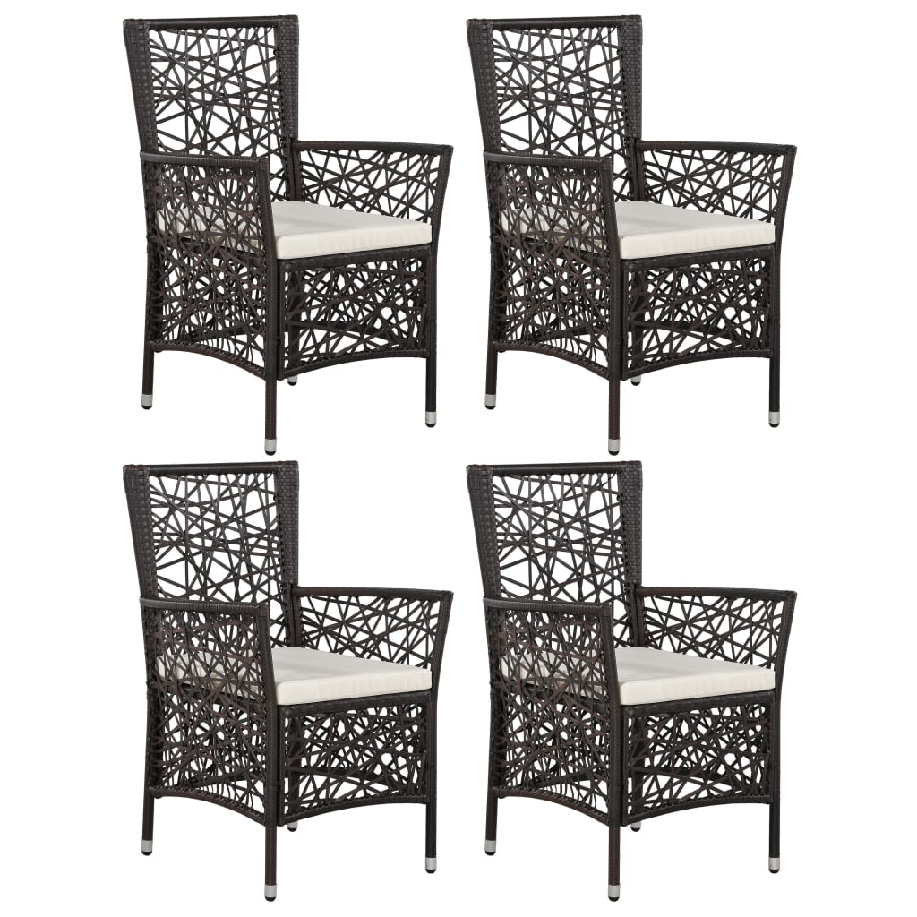 5 Piece Garden Dining Set Brown