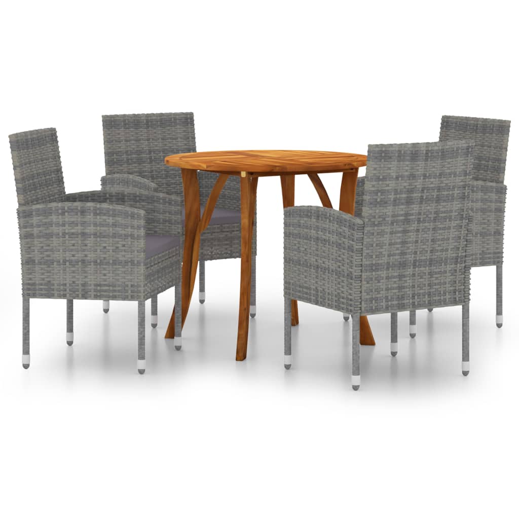 5 Piece Garden Dining Set Anthracite