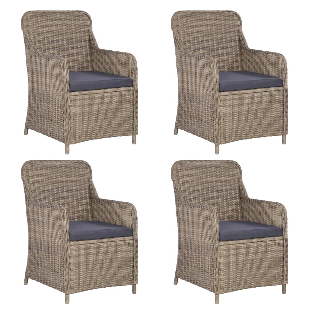 5 Piece Garden Dining Set Brown