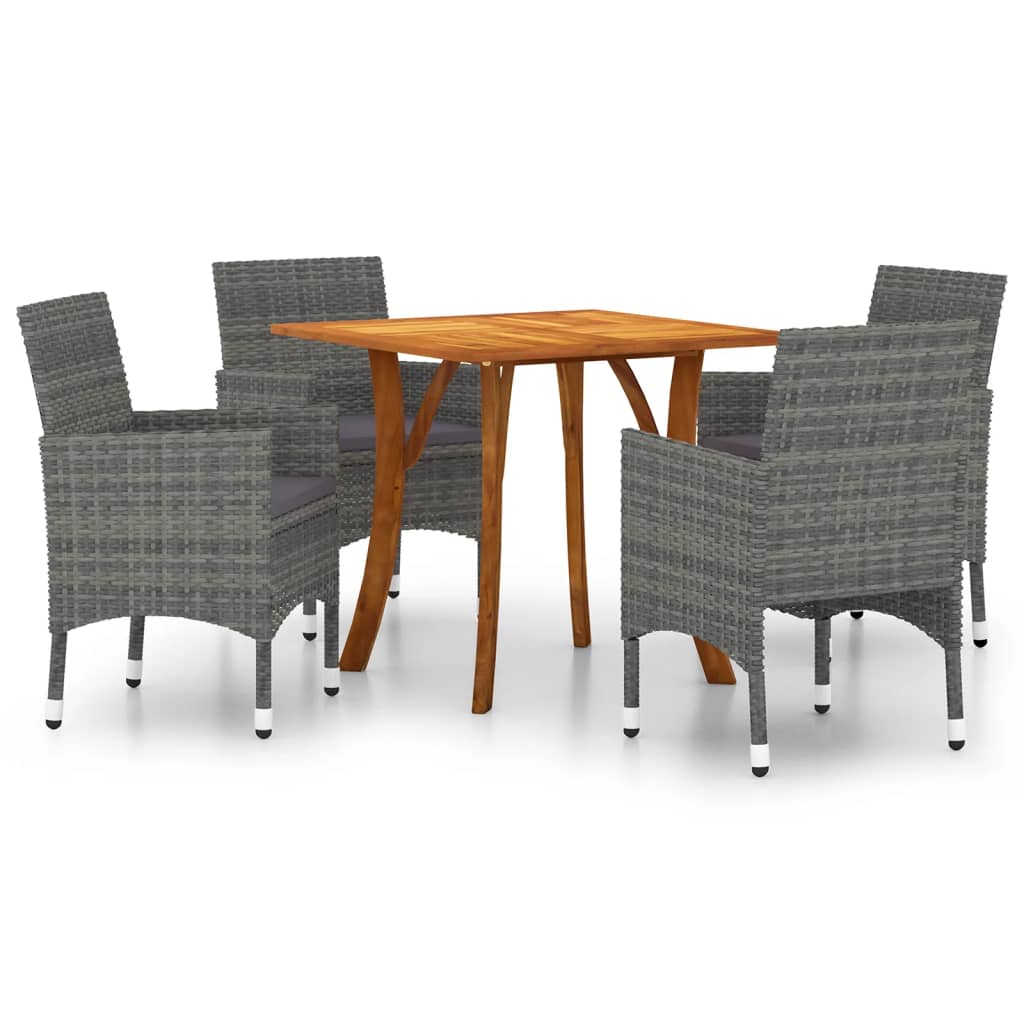 5 Piece Garden Dining Set Grey