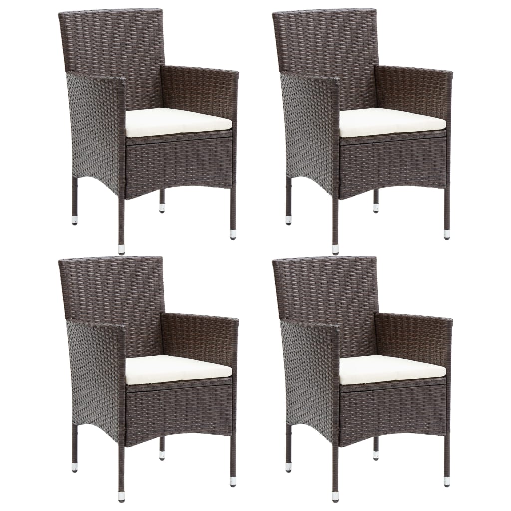 5 Piece Garden Dining Set Brown