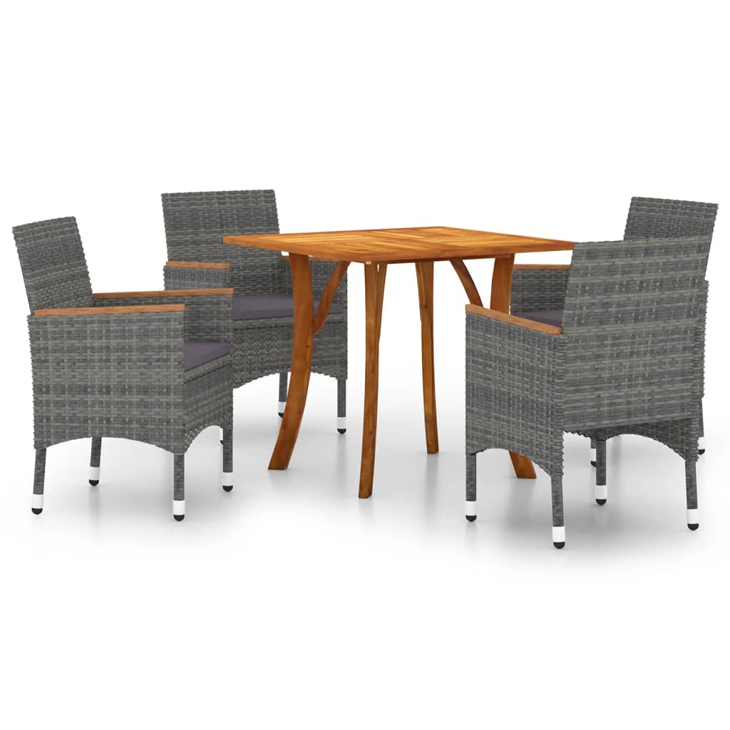 5 Piece Garden Dining Set Grey