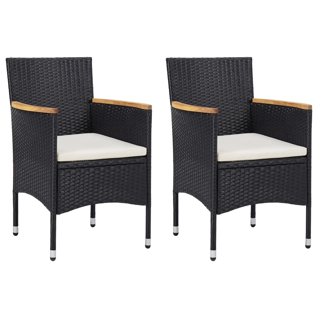 5 Piece Garden Dining Set Black