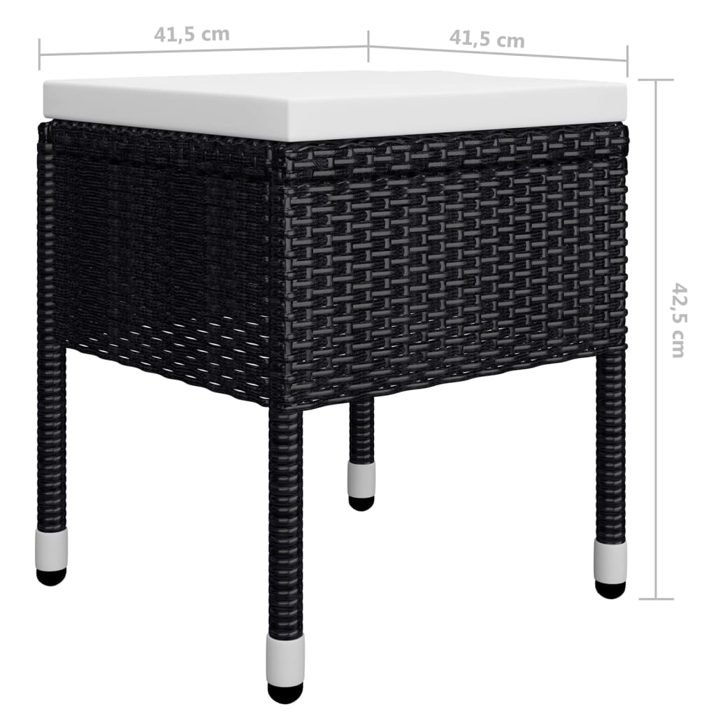 5 Piece Garden Dining Set Black
