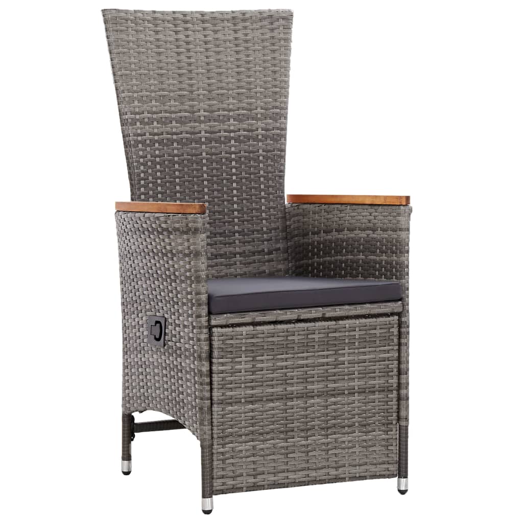 3 Piece Garden Dining Set Grey