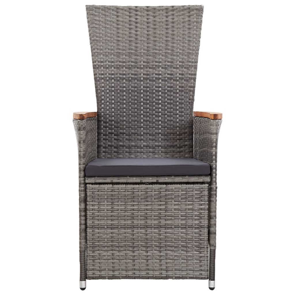 3 Piece Garden Dining Set Grey
