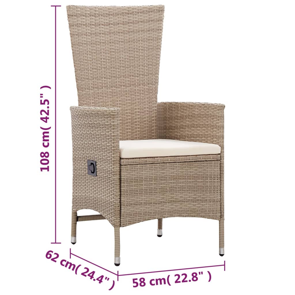 5 Piece Garden Dining Set Beige