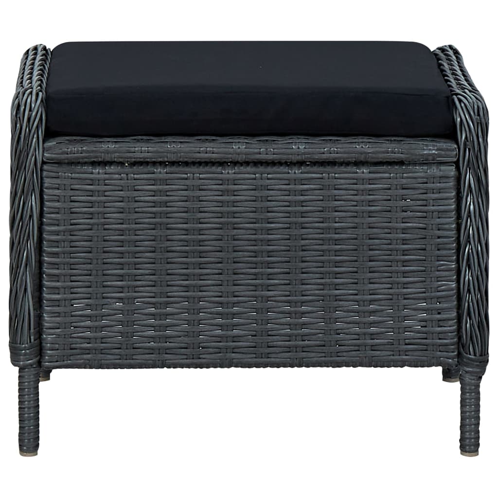 9 Piece Garden Dining Set Dark Grey