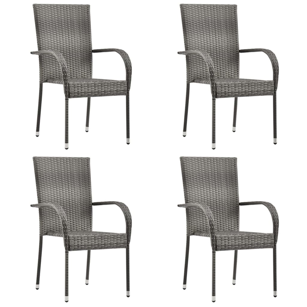 5 Piece Garden Dining Set Grey