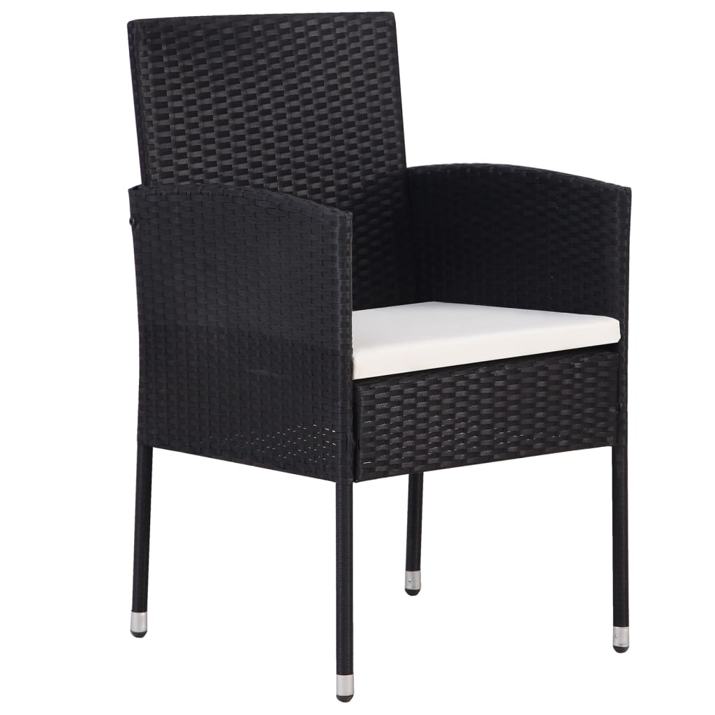5 Piece Garden Dining Set Black