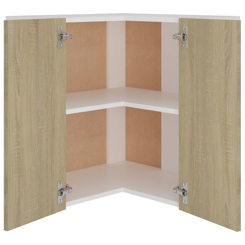 Hanging Corner Cabinet Lyon Sonoma Oak 57x57x60 cm Engineered Wood