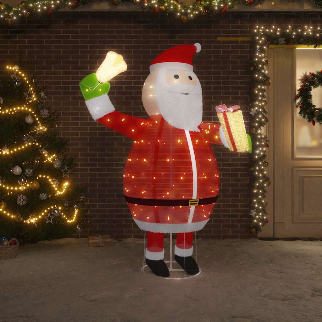 Decorative Christmas Santa Claus Figure LED Luxury Fabric 180 cm